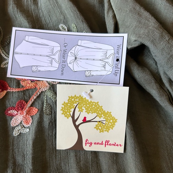 Anthropologie Fig & Flower Tunic Top women’s sz 3X Embroidered Gauzy Boho NEW - Picture 5 of 13